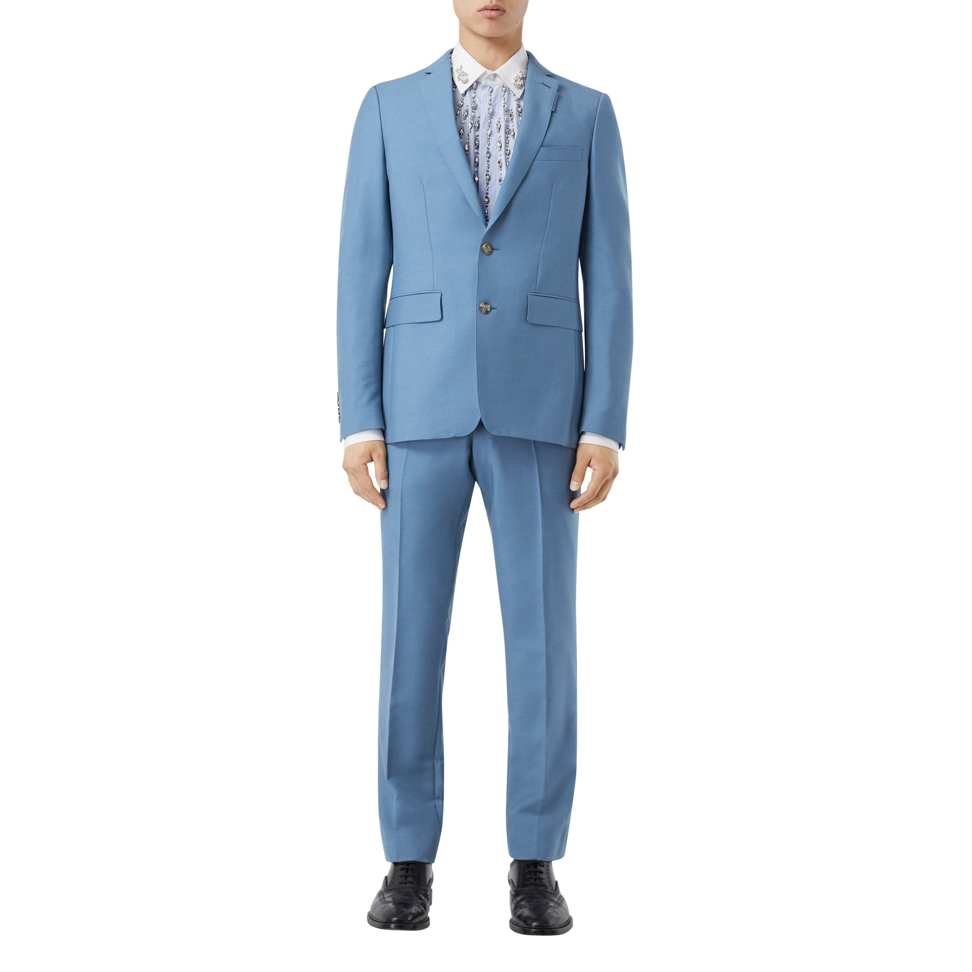 Veste de costume en laine et mohair - Steel Blue