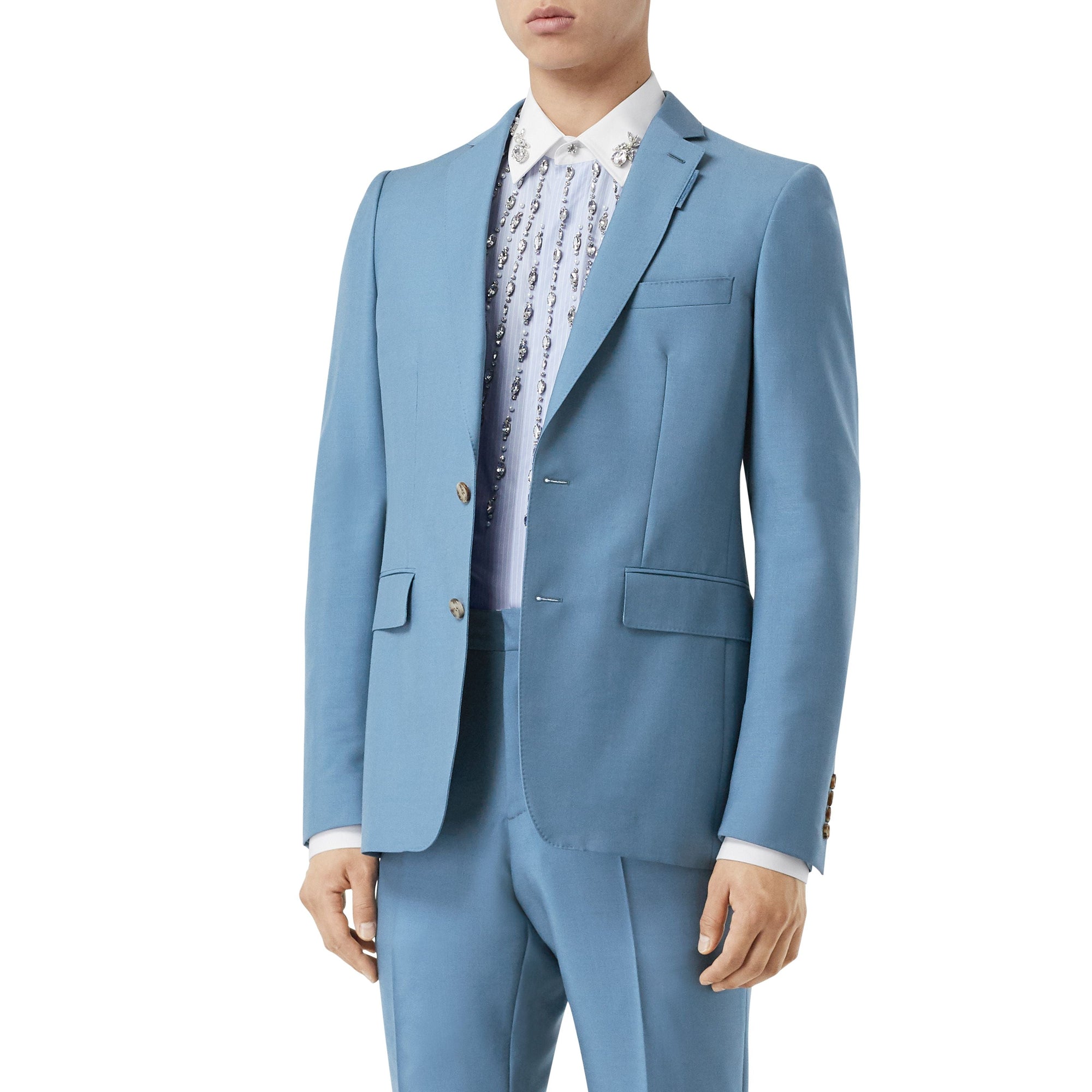 Veste de costume en laine et mohair - Steel Blue