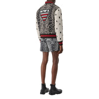 Bomber en jacquard de laine à motif léopard - Black
