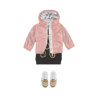 Veste légère à capuche avec logo - Dusty Pink