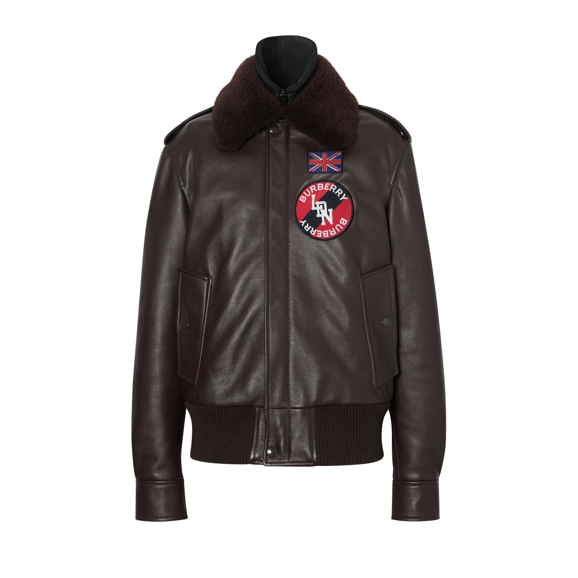 Bombardier avec col en shearling et gilet intérieur amovibles - Dark Brown