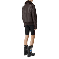 Bombardier avec col en shearling et gilet intérieur amovibles - Dark Brown