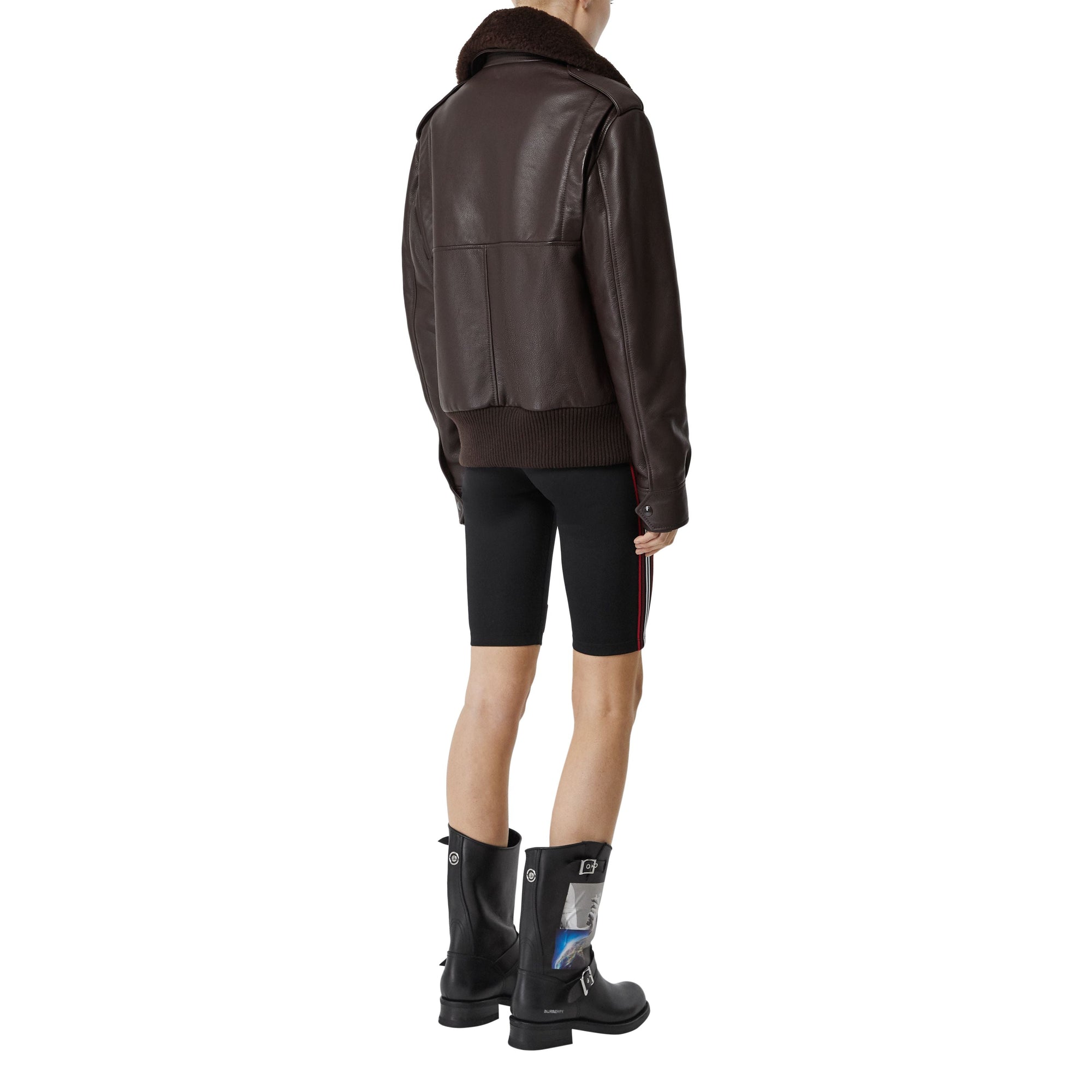 Bombardier avec col en shearling et gilet intérieur amovibles - Dark Brown