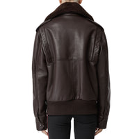 Bombardier avec col en shearling et gilet intérieur amovibles - Dark Brown