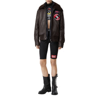 Bombardier avec col en shearling et gilet intérieur amovibles - Dark Brown