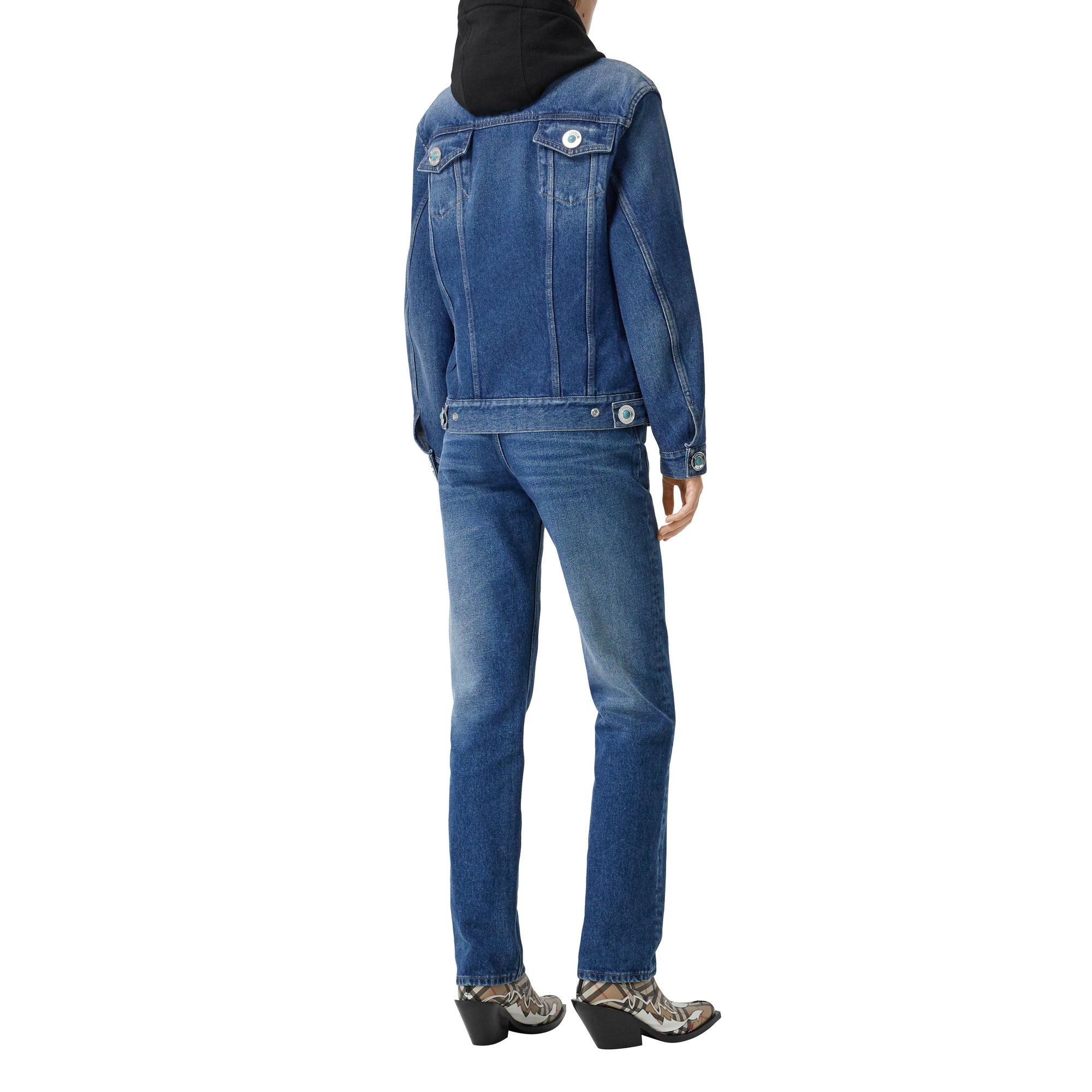 Veste en denim déstructurée avec logo - Indigo
