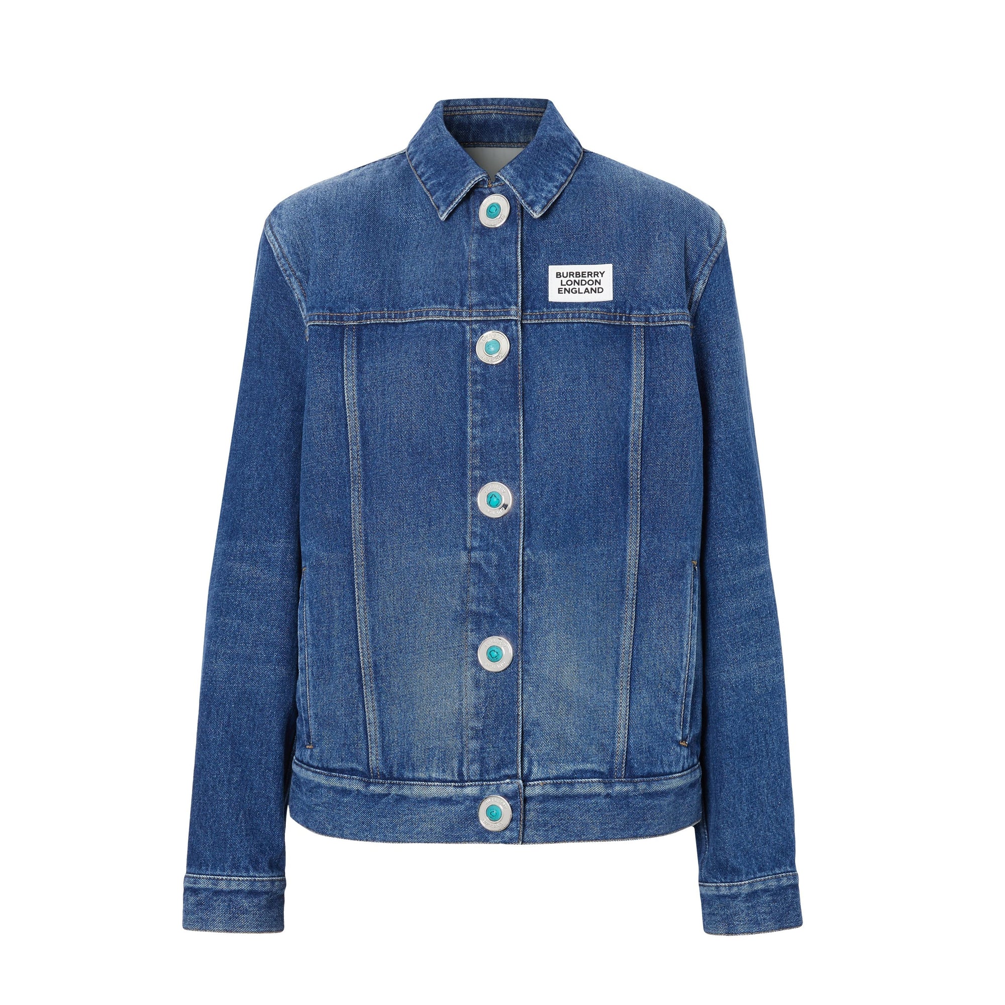 Veste en denim déstructurée avec logo - Indigo