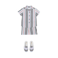 Short chino en coton à rayures iconiques - Pale Blue