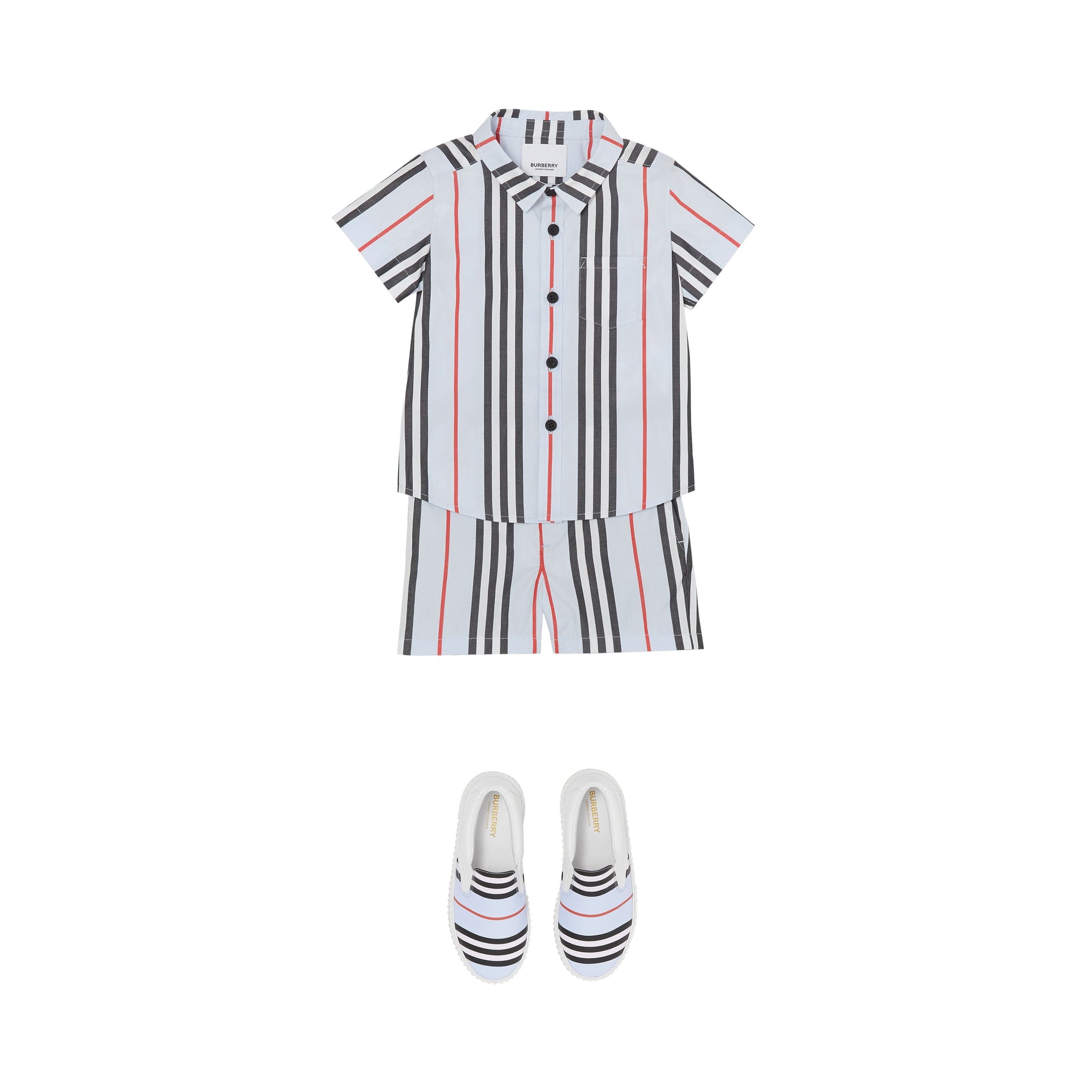 Short chino en coton à rayures iconiques - Pale Blue