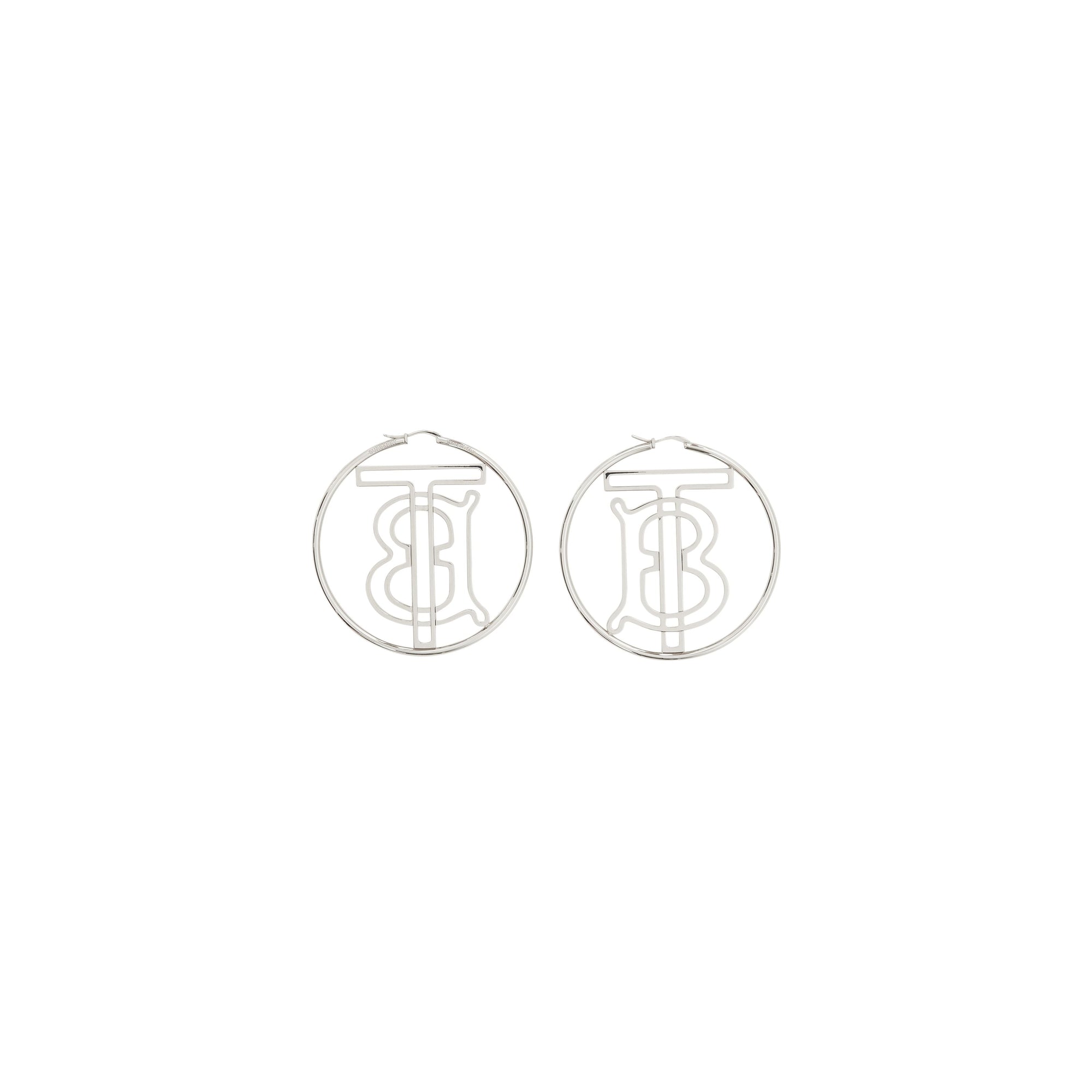 Créoles plaquées palladium Monogram - Palladio