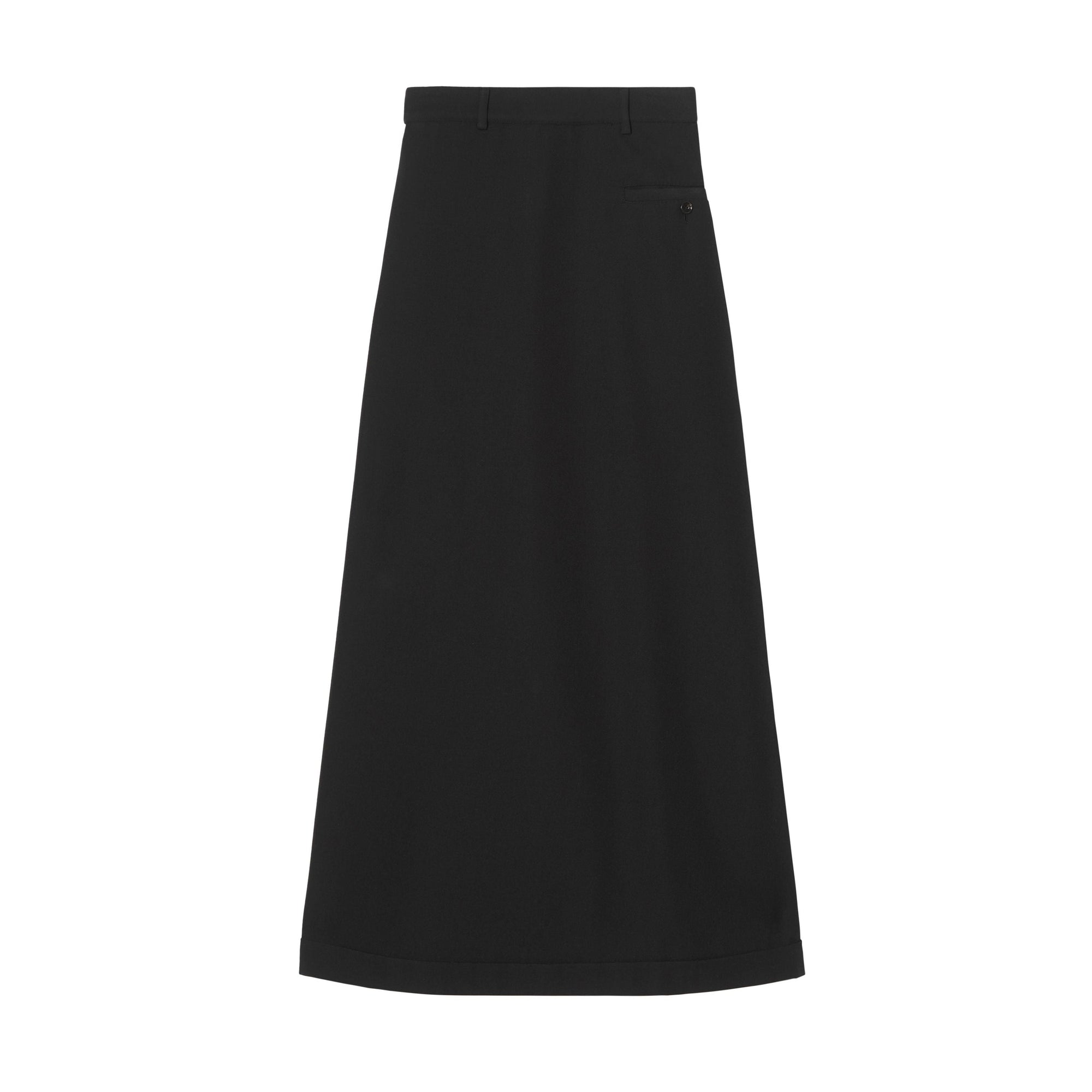 Pantalon ample en laine avec panneau façon jupe - Black