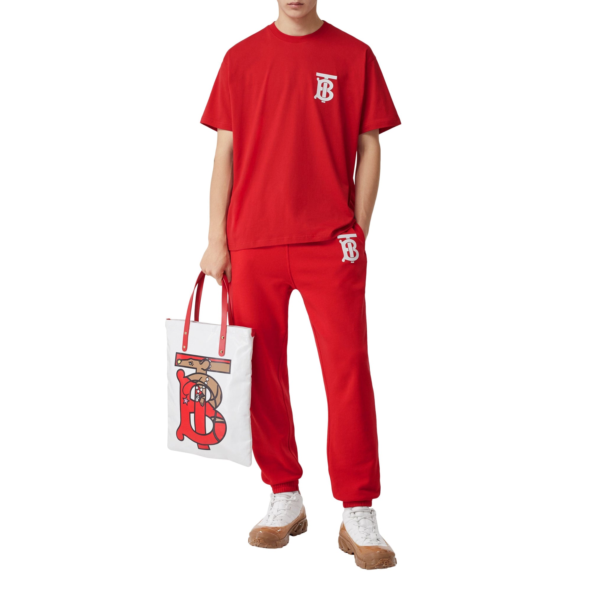 T-shirt oversize en coton Monogram - Bright Red