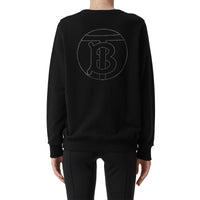 Sweat-shirt oversize en coton Monogram avec cristaux - Black
