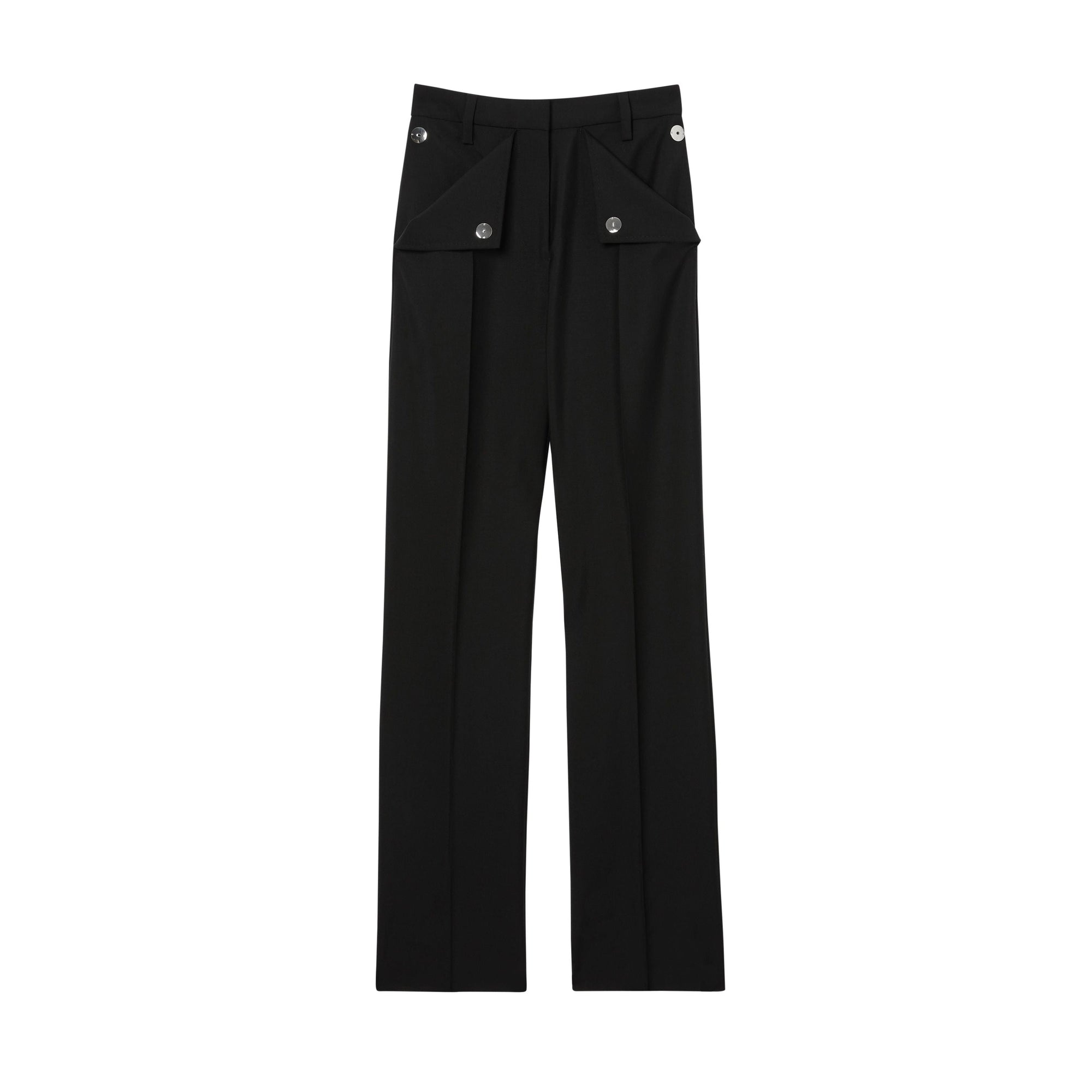 Pantalon ajusté en laine et mohair avec poches - Black