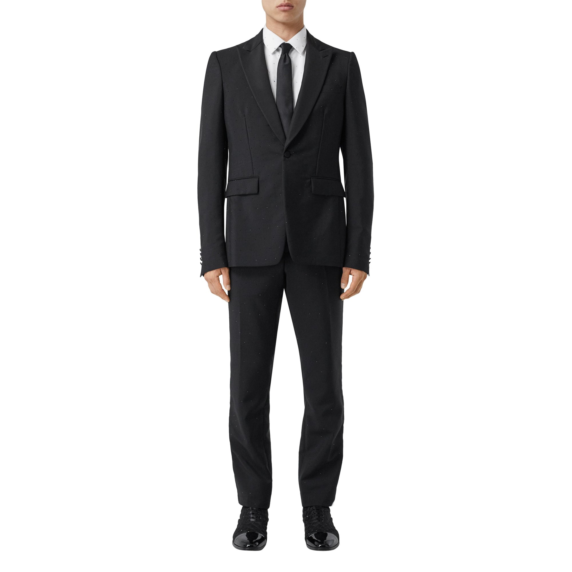 Veste de costume en laine et mohair avec ornements - Black