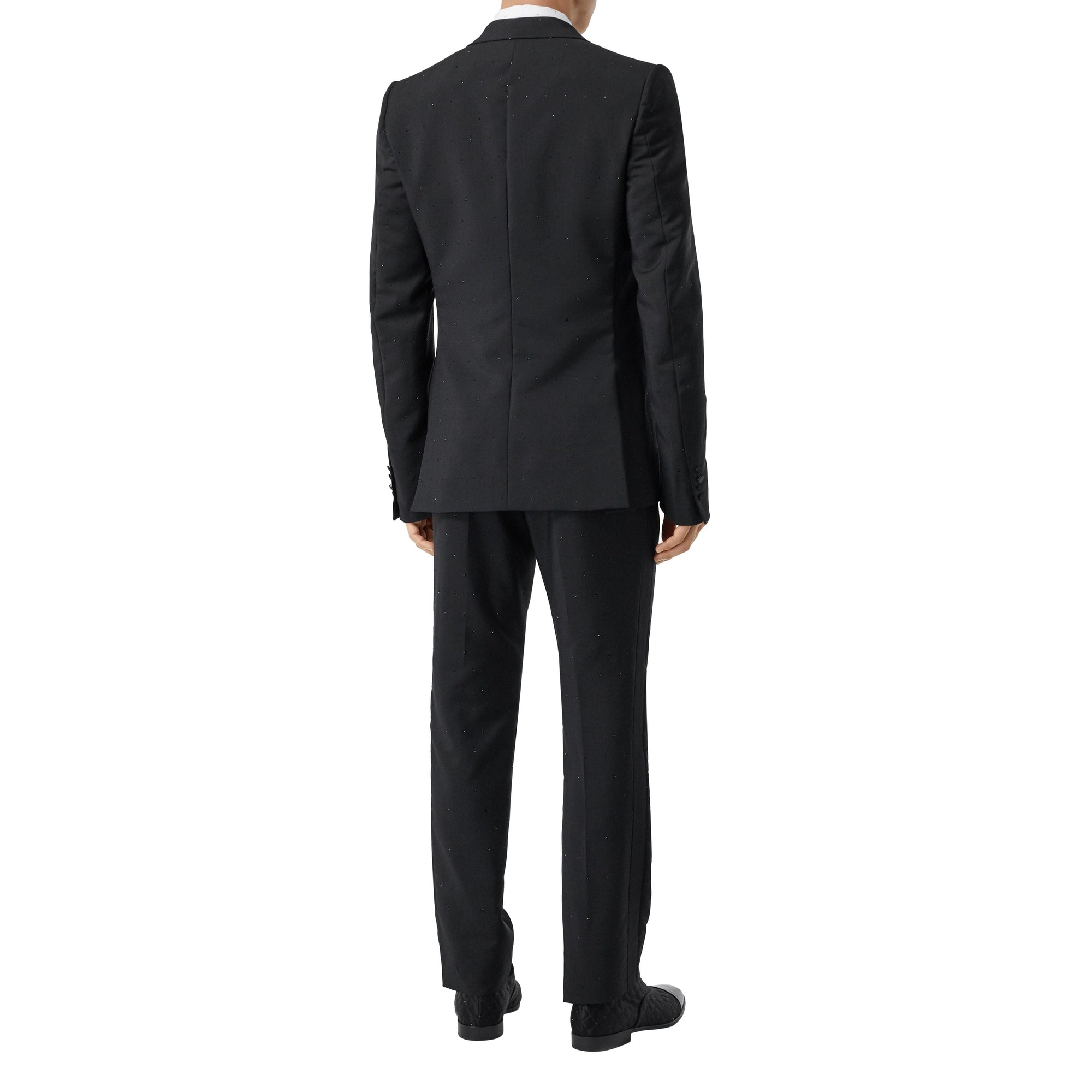 Veste de costume en laine et mohair avec ornements - Black