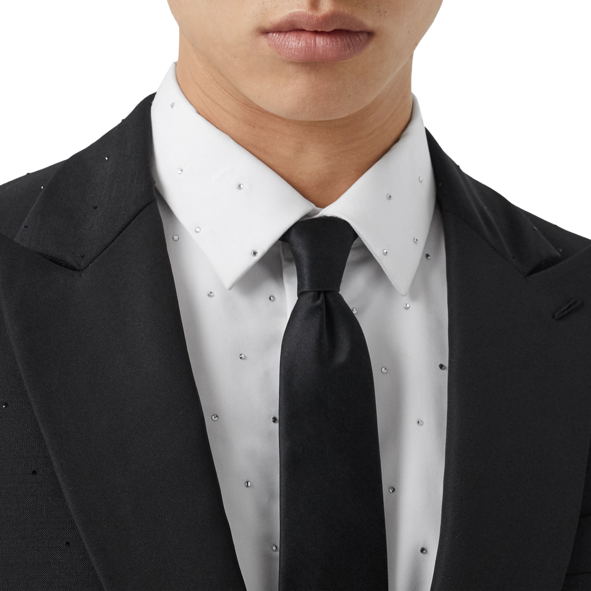 Veste de costume en laine et mohair avec ornements - Black