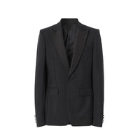 Veste de costume en laine et mohair avec ornements - Black