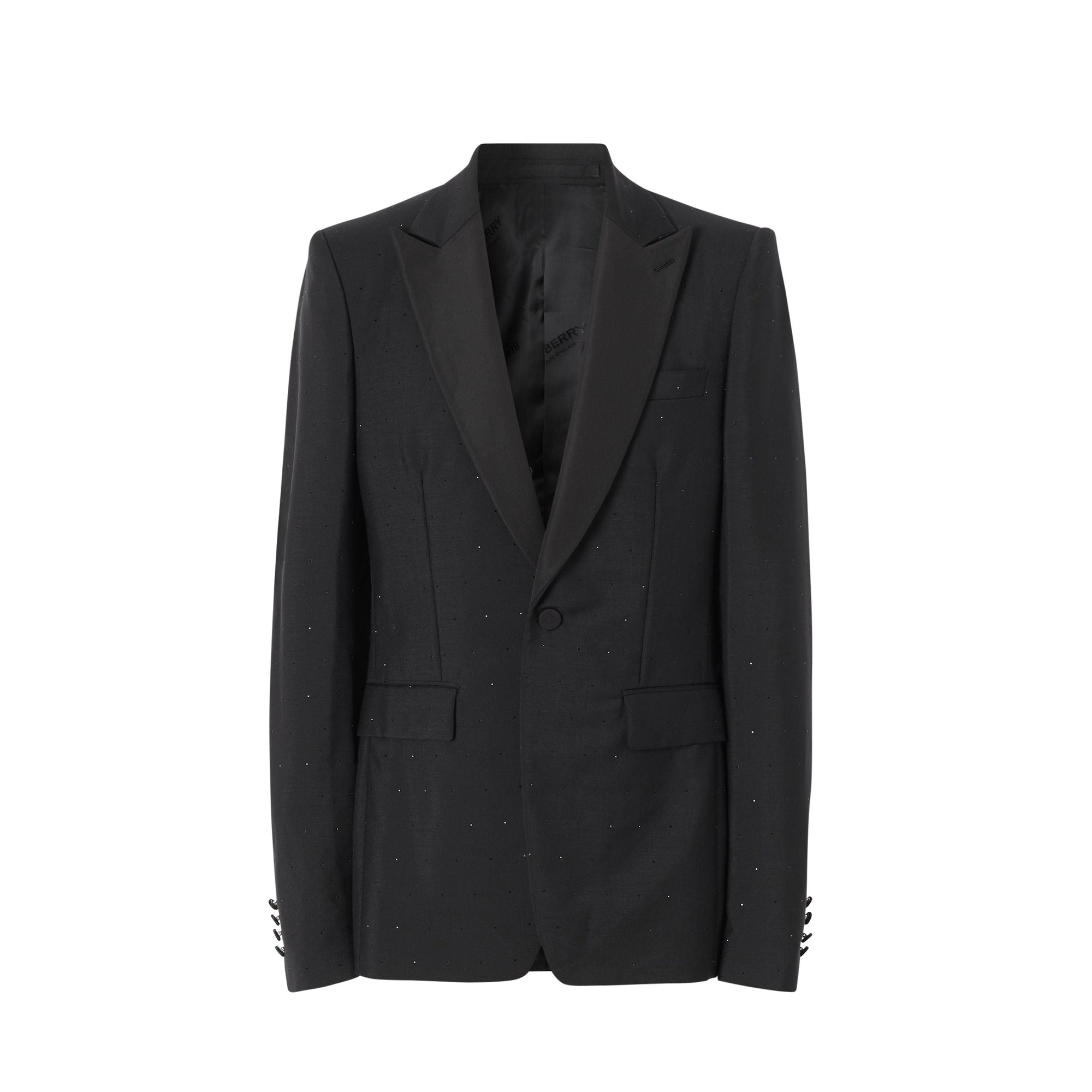 Veste de costume en laine et mohair avec ornements - Black