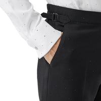 Pantalon de costume classique en mohair et laine avec ornements - Black