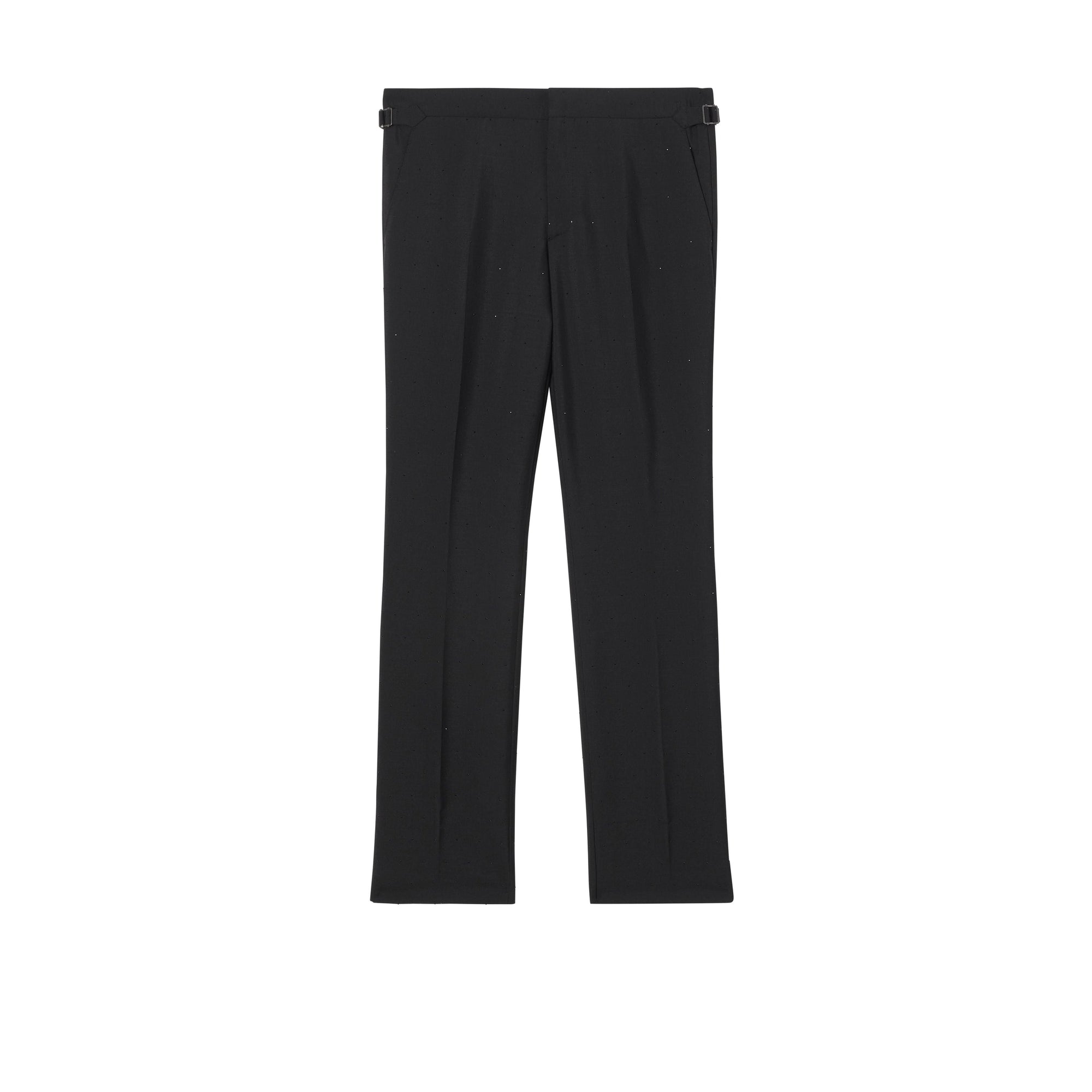 Pantalon de costume classique en mohair et laine avec ornements - Black