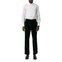 Pantalon de costume classique en velours et soie - Dark Pine Green