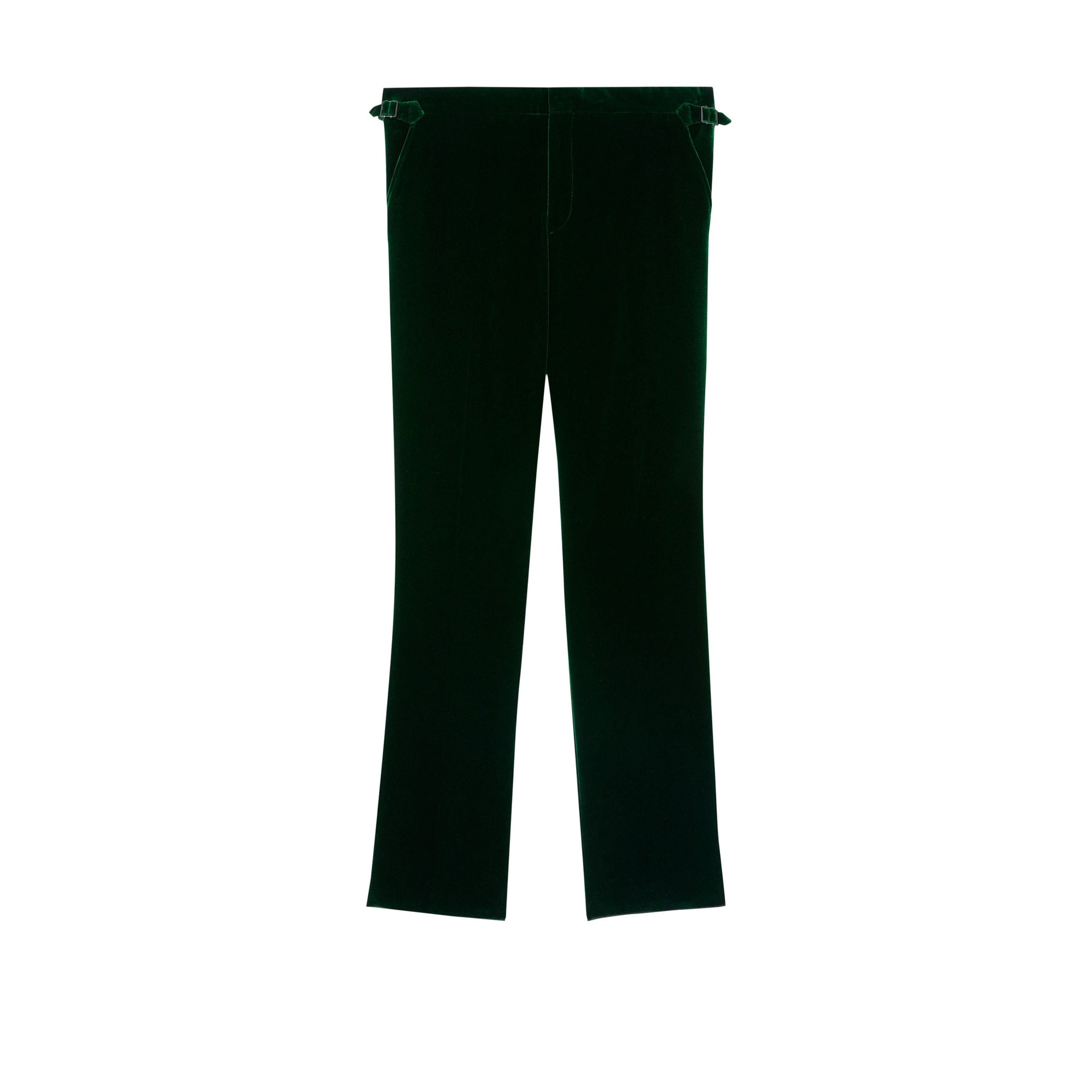 Pantalon de costume classique en velours et soie - Dark Pine Green