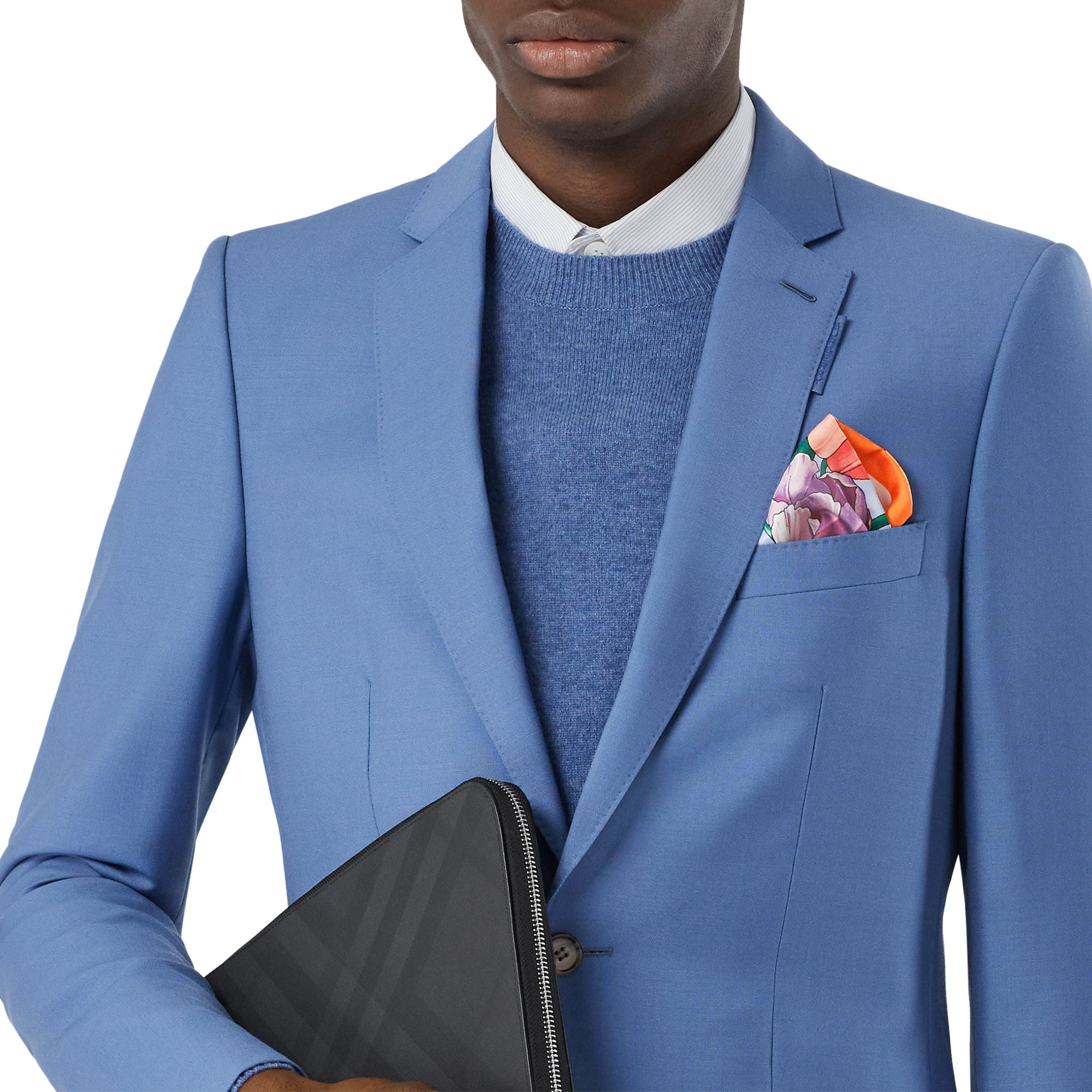 Foulard ultrafin en soie avec imprimé floral et logo - Bright Orange