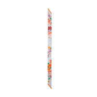 Foulard ultrafin en soie avec imprimé floral et logo - Bright Orange