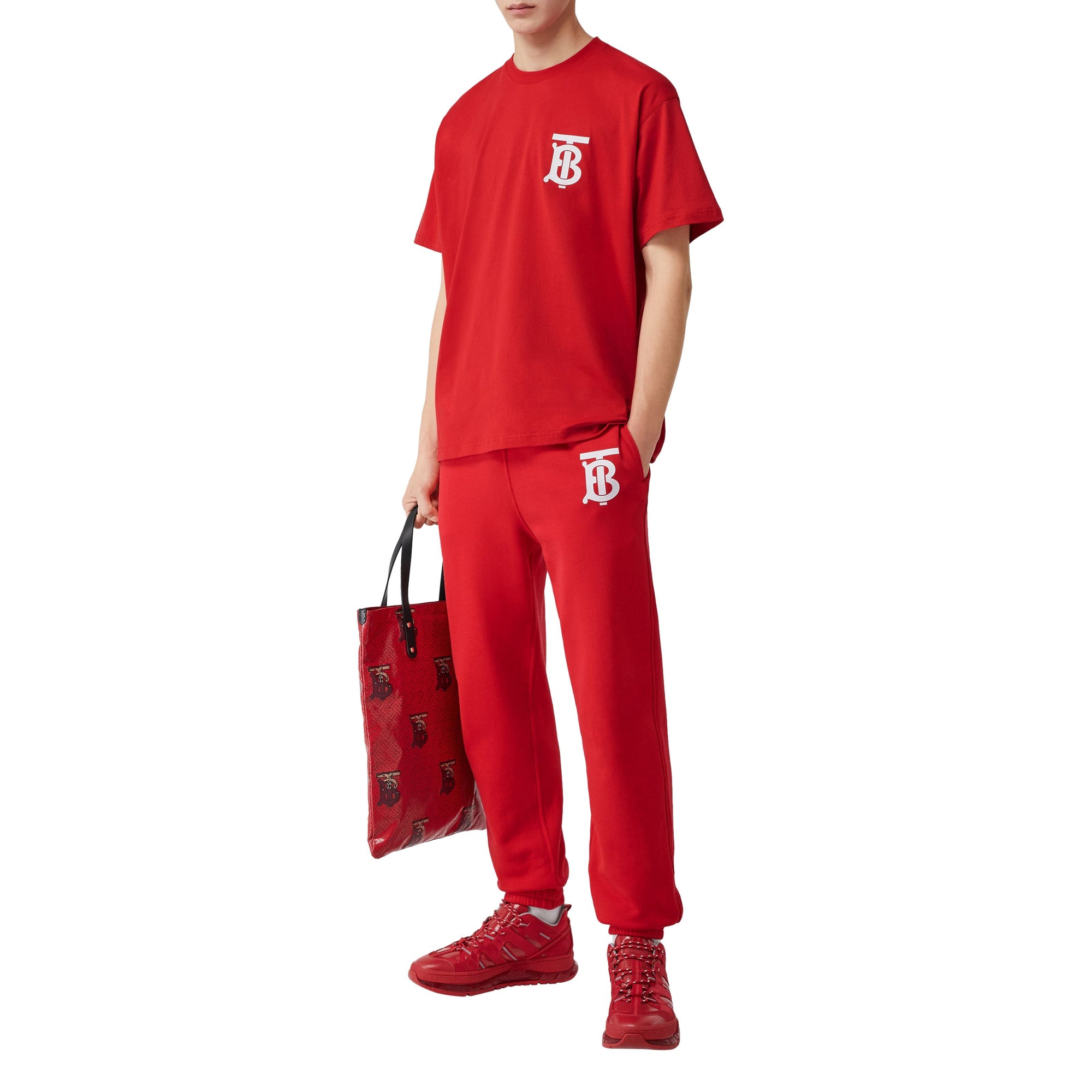 Pantalon de survêtement en coton Monogram - Bright Red