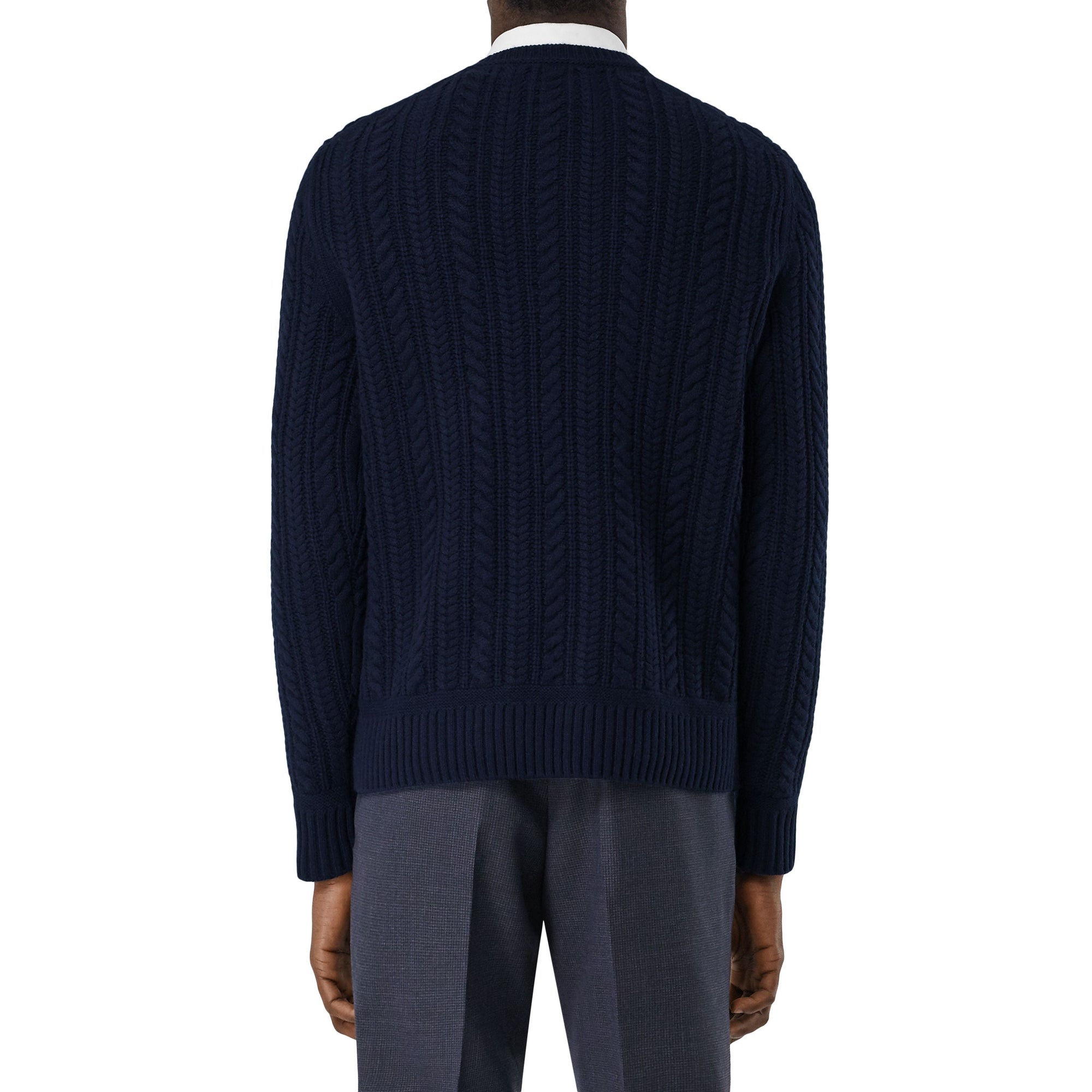 Pull en cachemire à maille torsadée - Navy