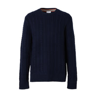 Pull en cachemire à maille torsadée - Navy