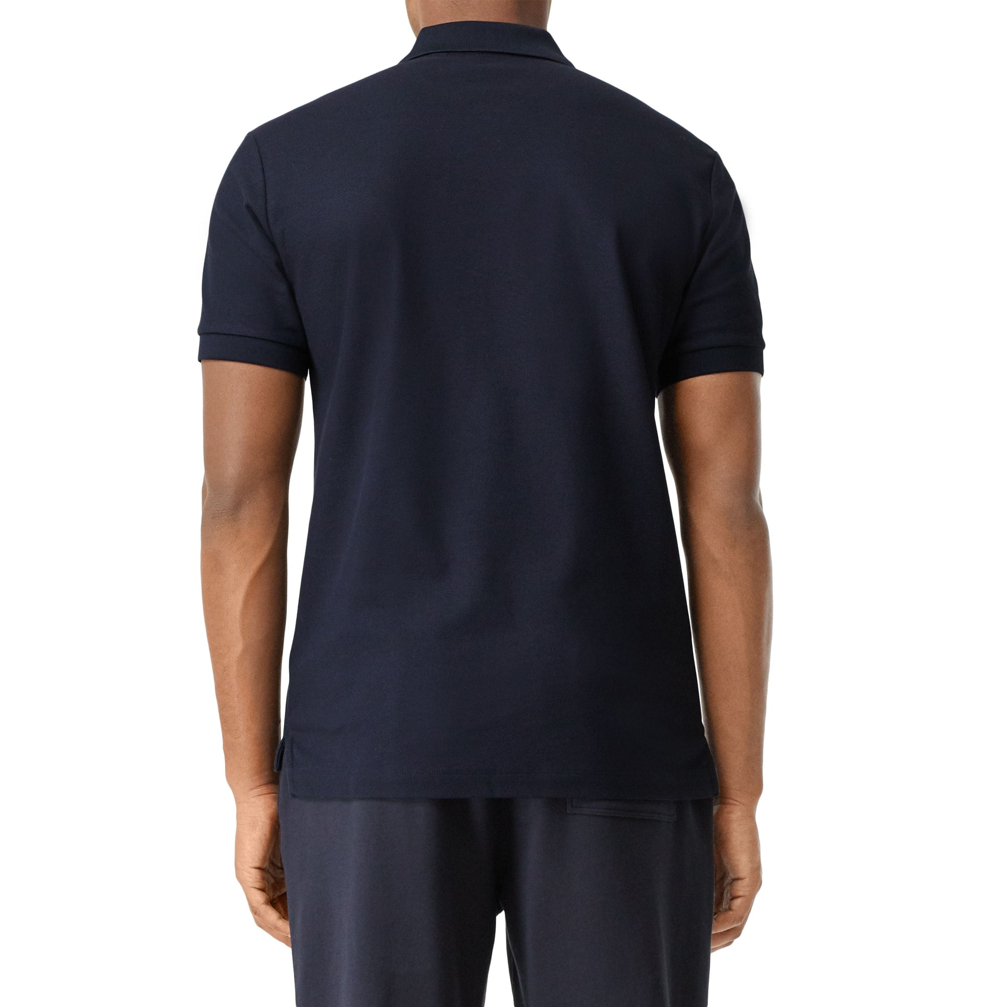 Polo en piqué de coton avec logo bicolore - Navy