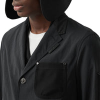 Veste de costume slim en nylon et laine à panneaux - Black