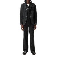 Veste de costume slim en nylon et laine à panneaux - Black
