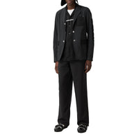 Veste de costume slim en nylon et laine à panneaux - Black