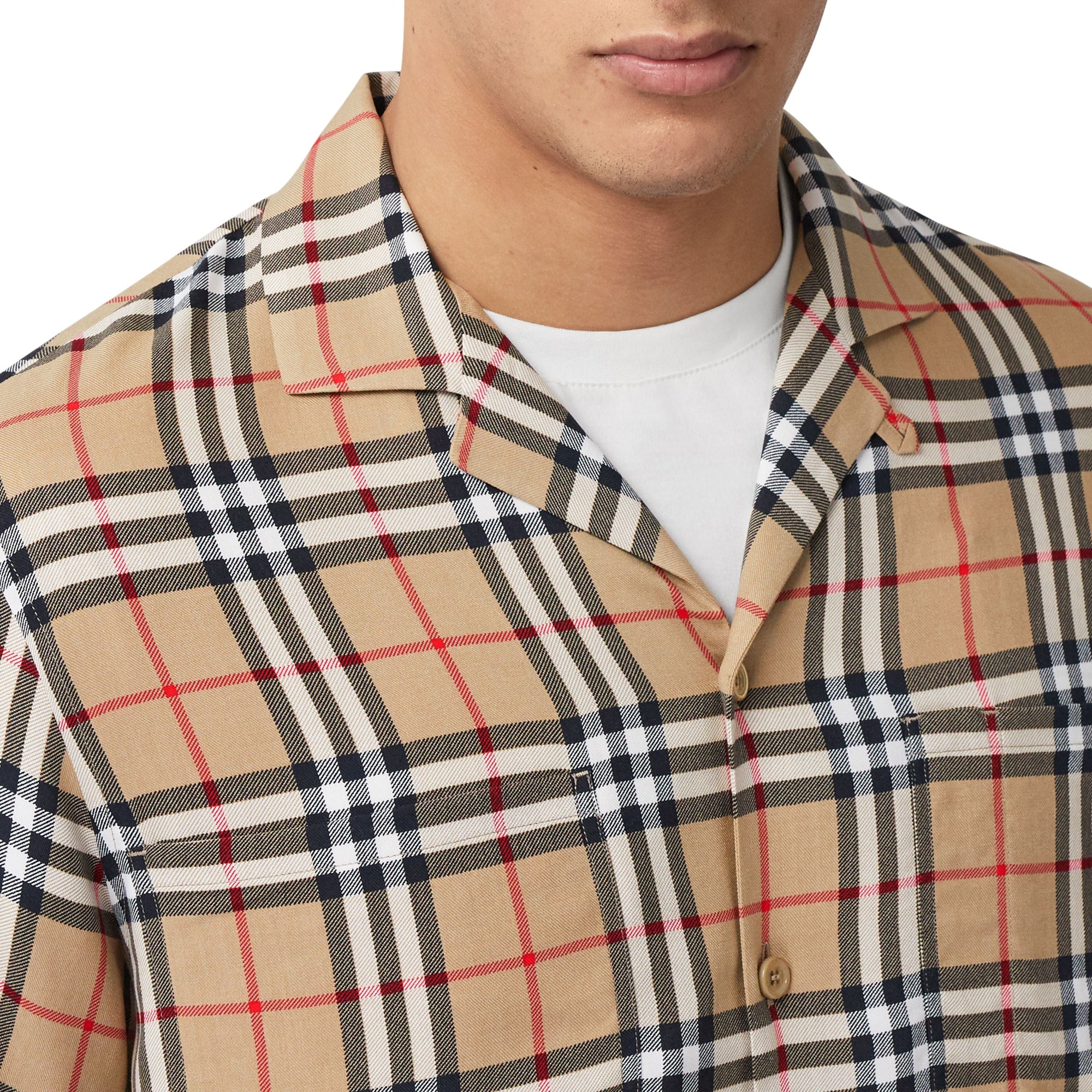 Chemise à manches courtes en sergé Vintage check - Archive Beige
