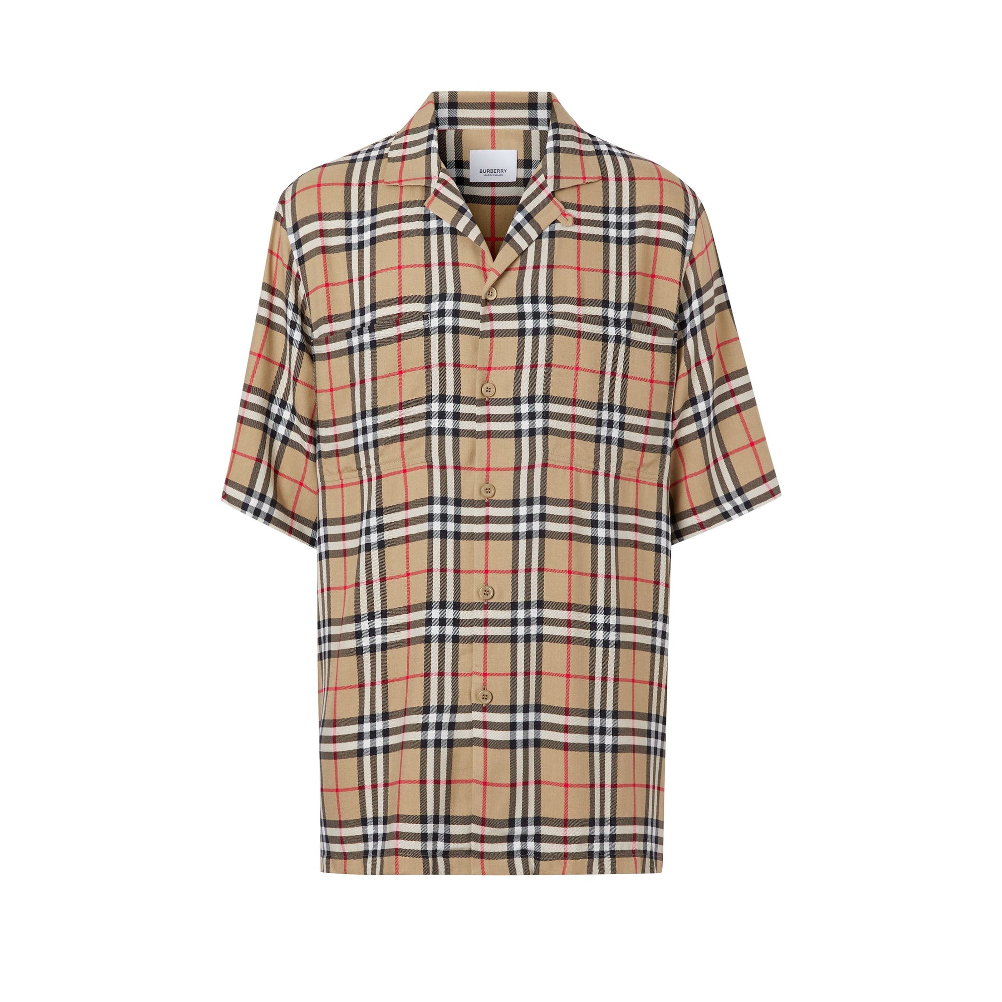 Chemise à manches courtes en sergé Vintage check - Archive Beige
