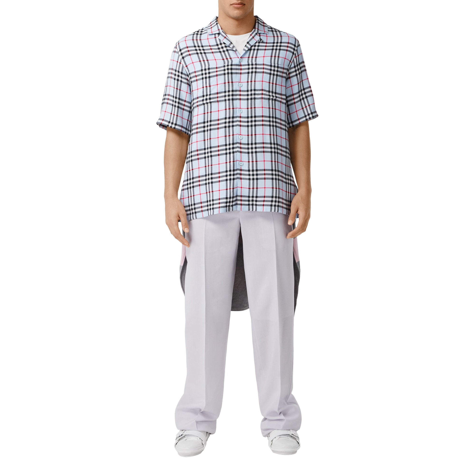 Chemise à manches courtes en sergé Vintage check - Pale Blue