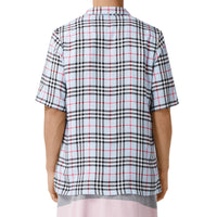 Chemise à manches courtes en sergé Vintage check - Pale Blue