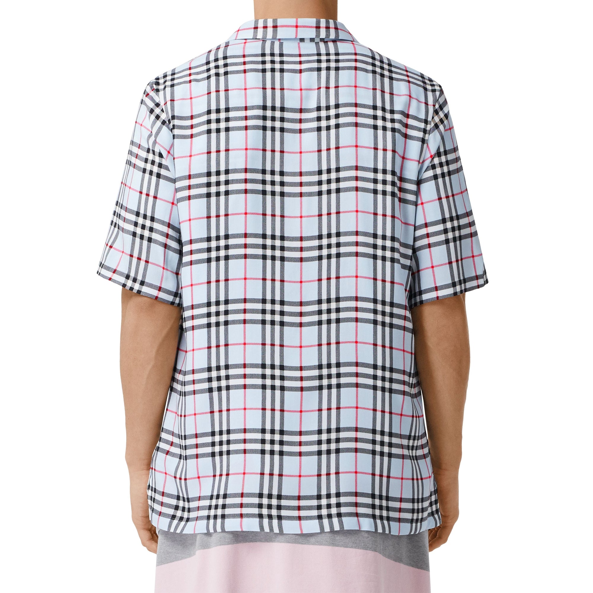 Chemise à manches courtes en sergé Vintage check - Pale Blue