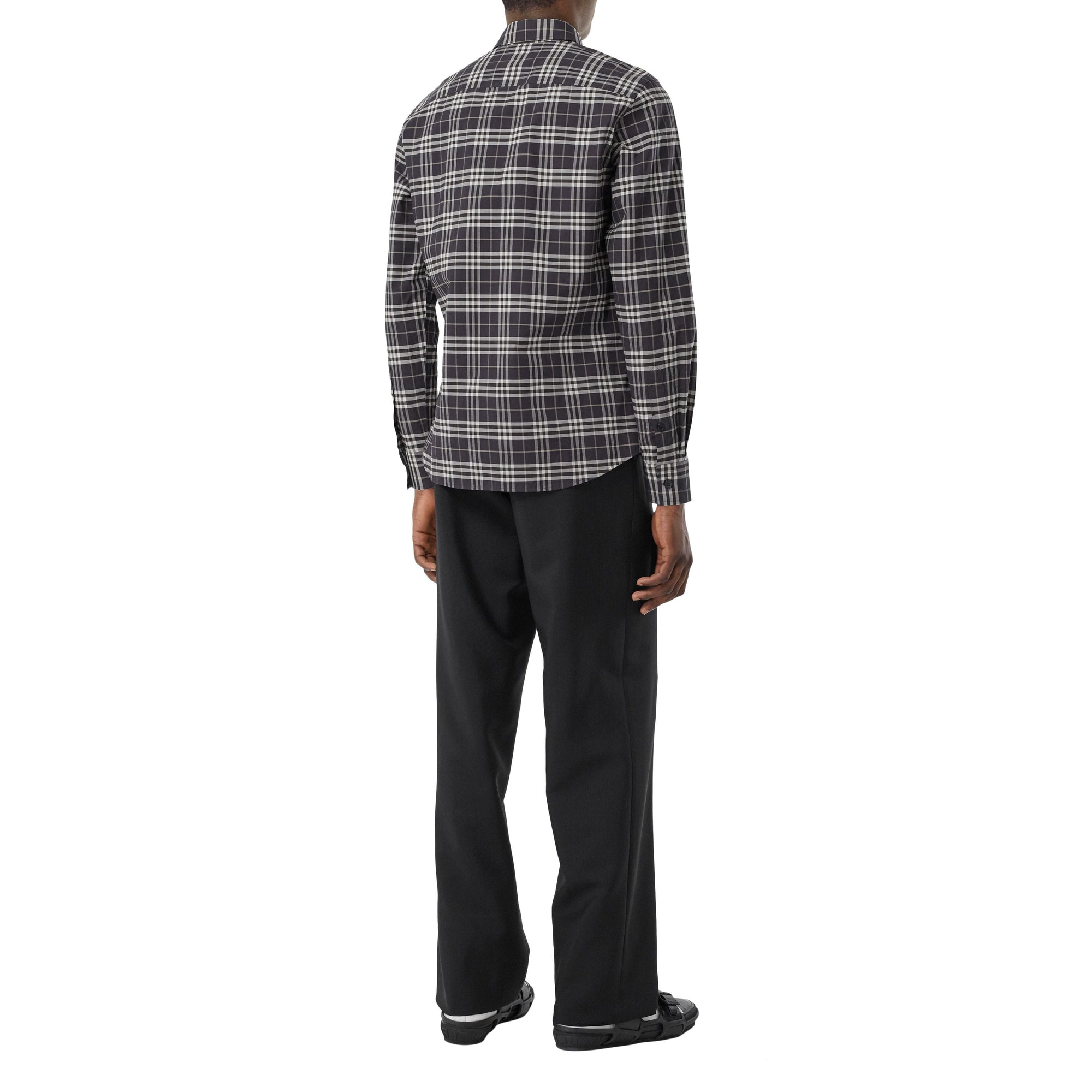 Chemise en coton stretch micro-check - Dark Regency