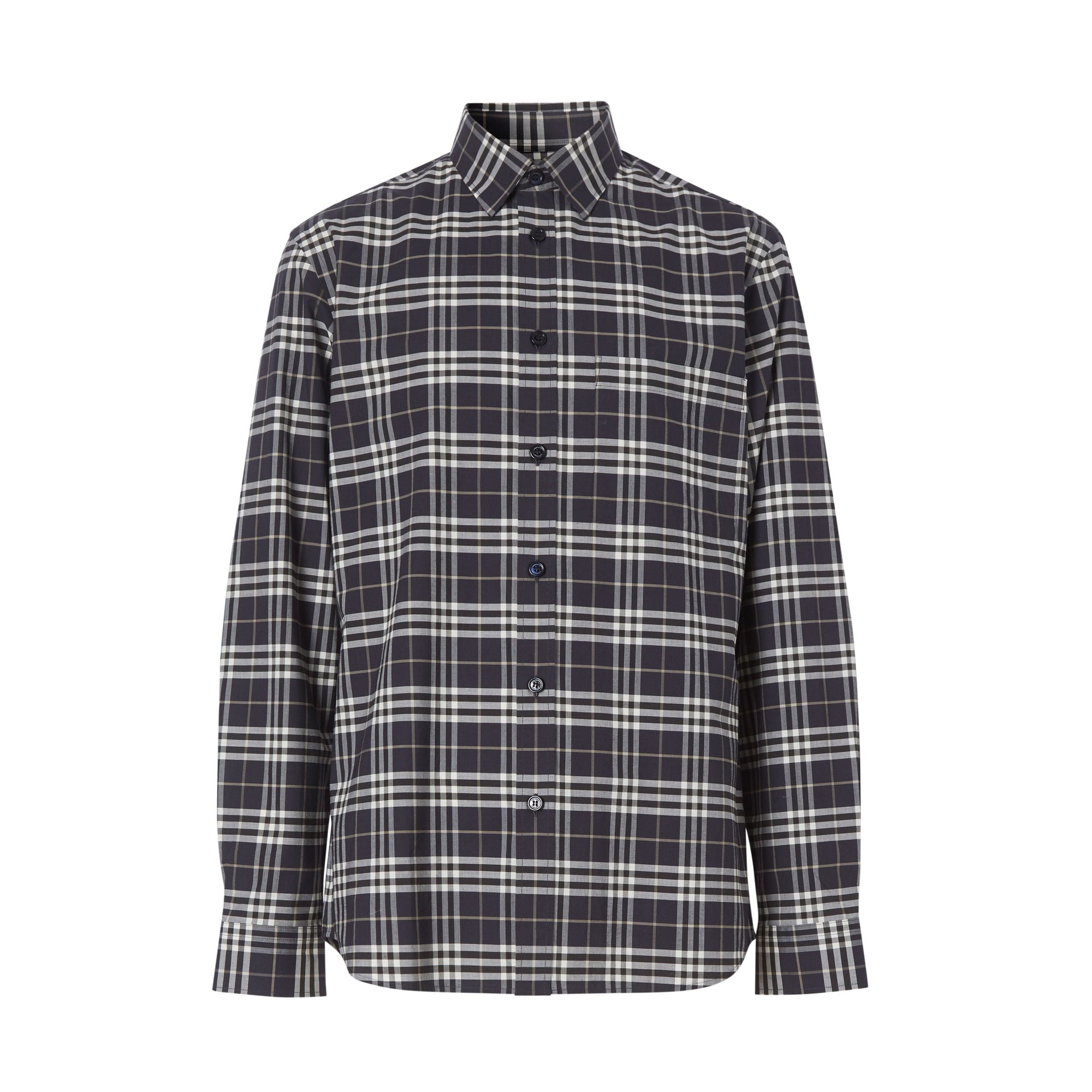Chemise en coton stretch micro-check - Dark Regency