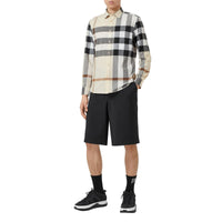 Chemise en popeline de coton stretch check - Modern Beige