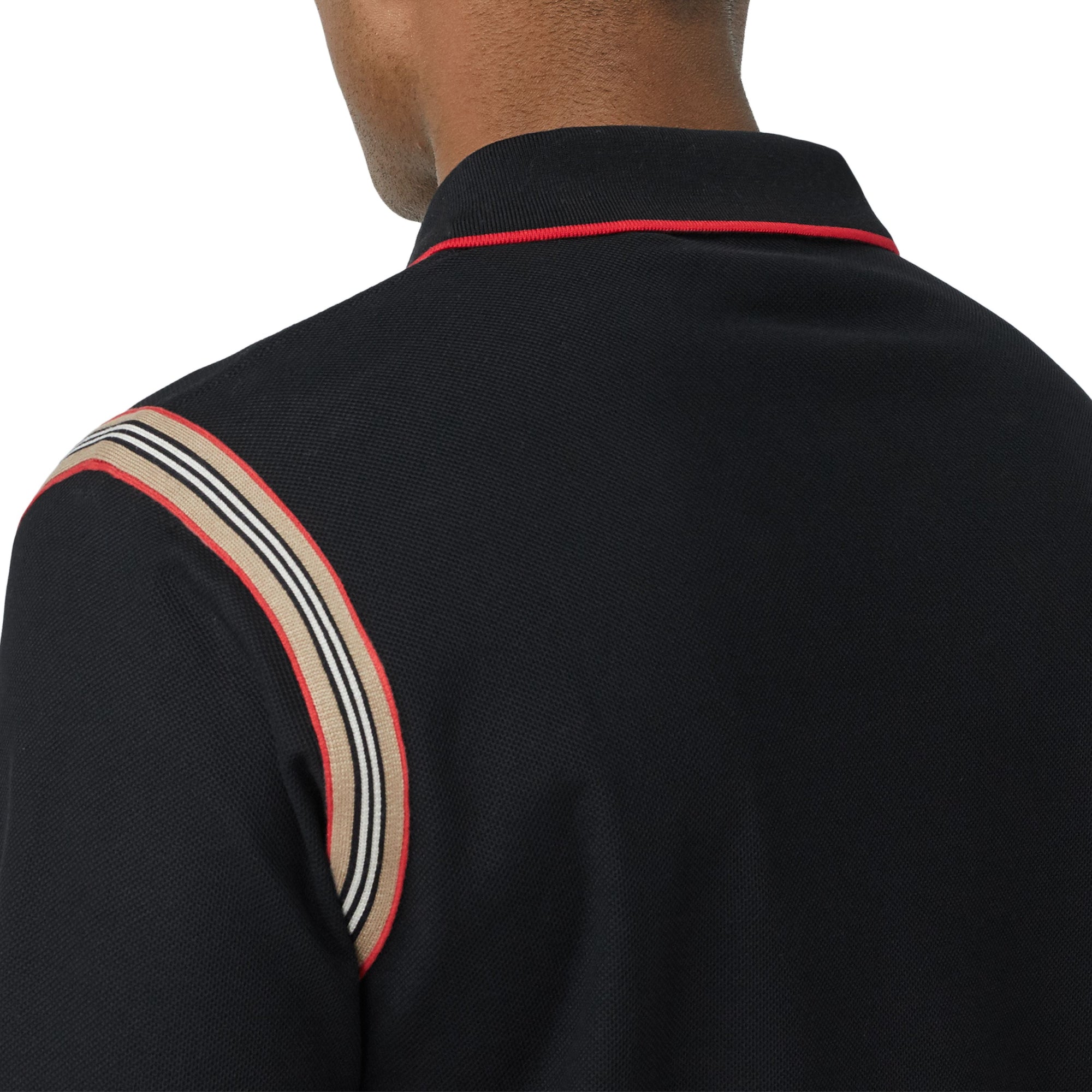 Polo en coton Monogram à rayures iconiques - Black