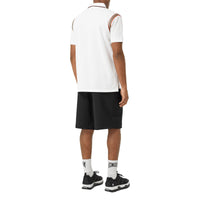 Polo en coton Monogram à rayures iconiques - White