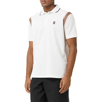 Polo en coton Monogram à rayures iconiques - White