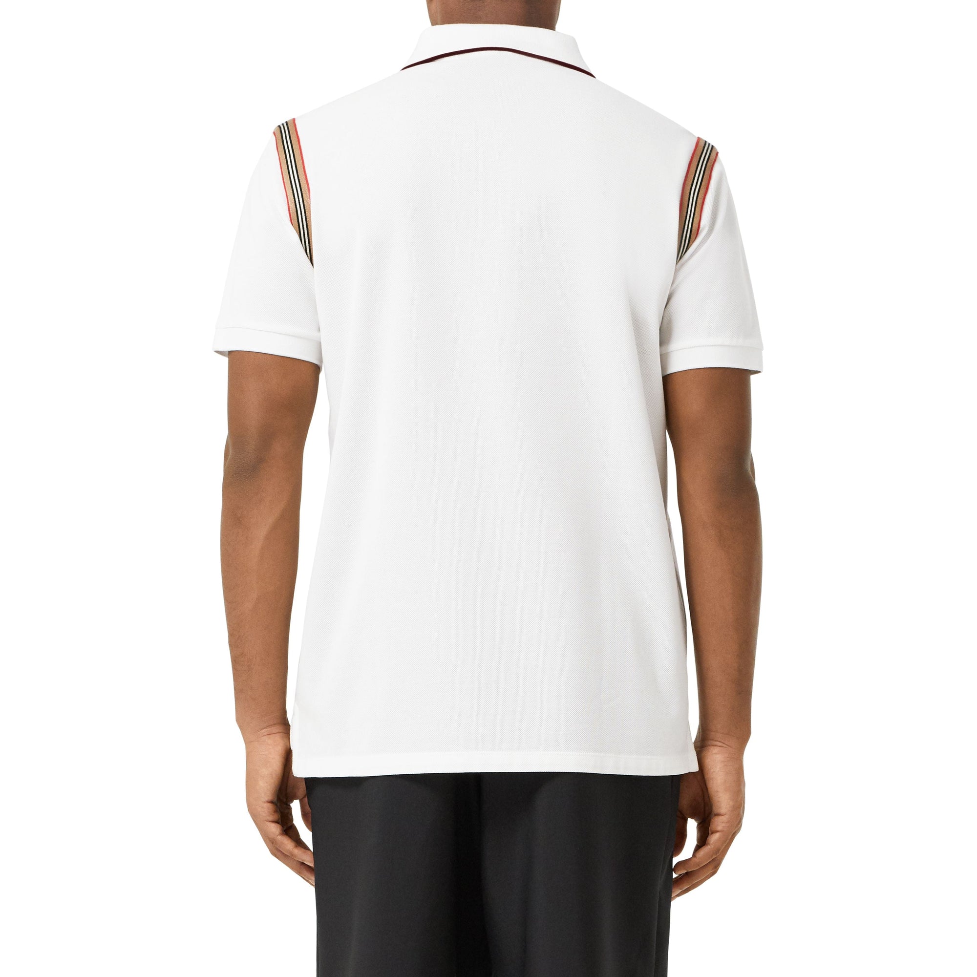 Polo en coton Monogram à rayures iconiques - White