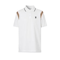 Polo en coton Monogram à rayures iconiques - White