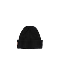 Bonnet en cachemire côtelé à rayures iconiques - Black